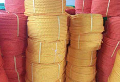 Strands of polyethylene rope
